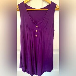 Purple Button Front Top